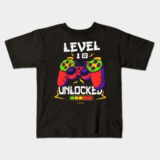 level 10 unlocked birhday gift Kids T-Shirt